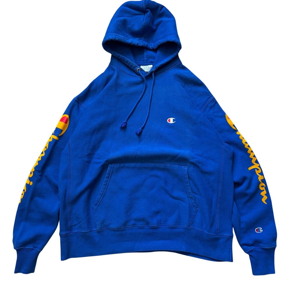 Champion Reverse Weave Sweatshirt Hoodie Blue Size XL Pullover